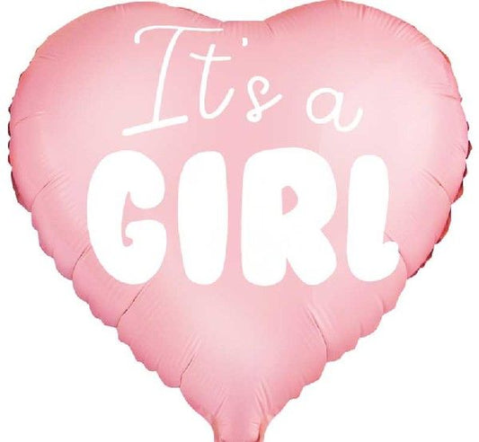 Baby Girl Its A Girl Pink Heart Foil Balloon
