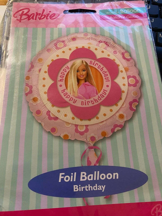 Barbie Birthday Flowers Foil Balloon - 18" Sold: Single Approx. size: 43cm / 18 in