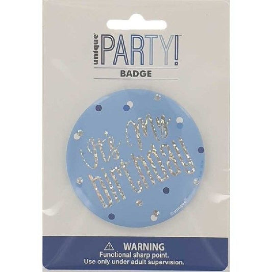 It's My Birthday Blue Sparkling Badge Package