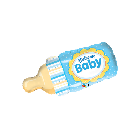 Baby Boy Blue 'Welcome Baby' Bottle Shape Foil Balloon