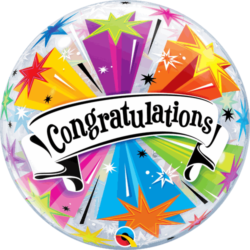Congratulations Colour Blast Bubble Balloon