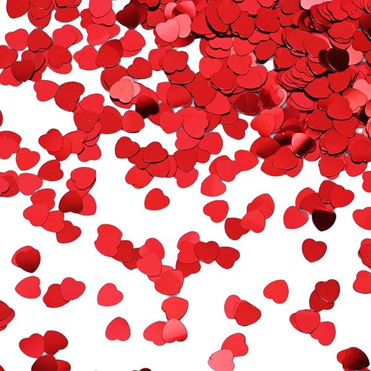 RED HEARTS FOIL CONFETTI/TABLE SCATTERS (14G)