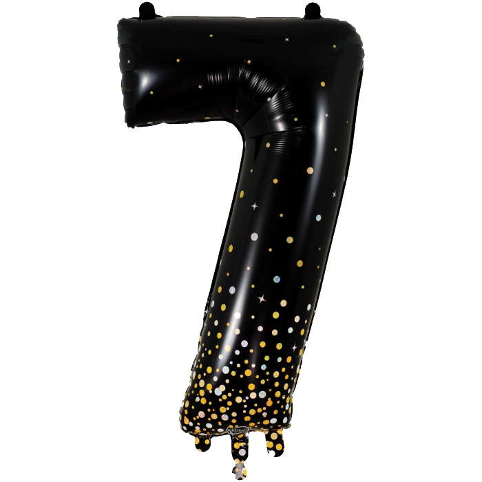 Sparkling Fizz Holographic black gold Giant Helium Numbers