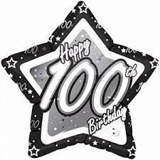 Black & Silver Star 100th Birthday Foil Balloon