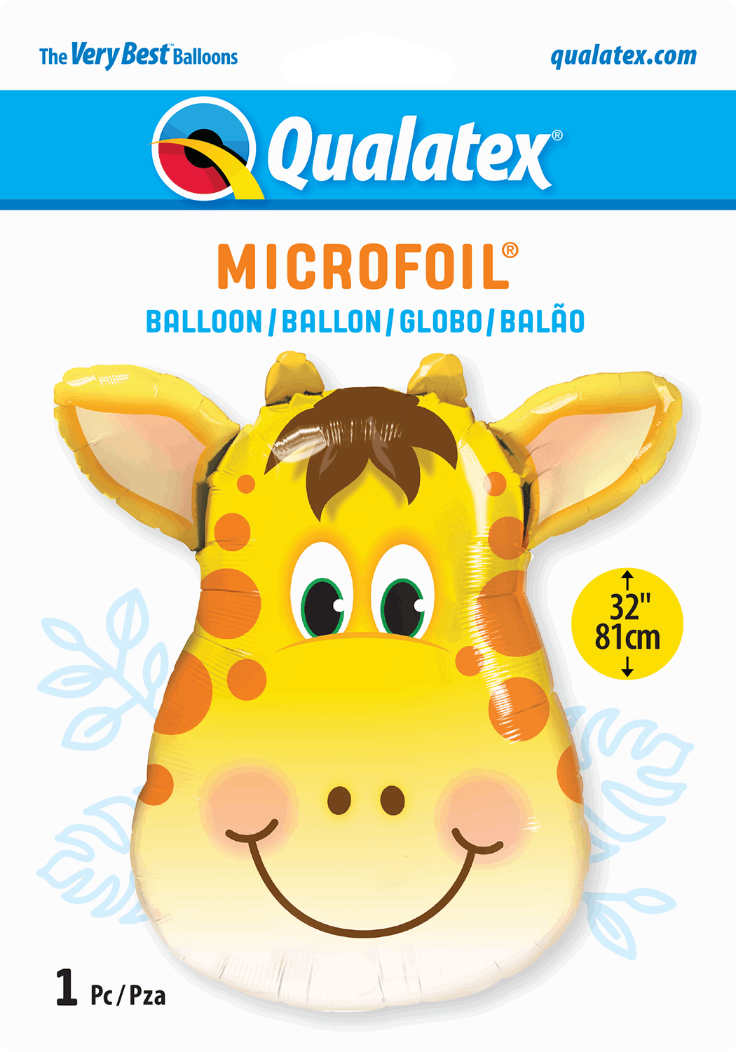 Giraffe Head Shaped Foil Balloon