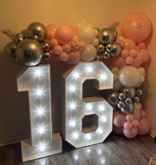 Light up 4 ft wooden numbers to hire