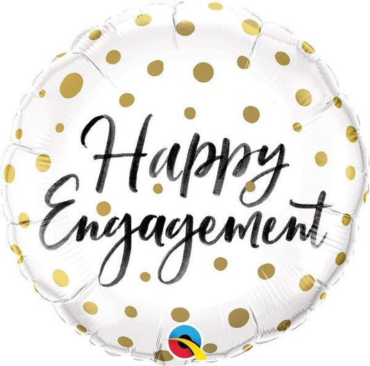 Happy Engagement Gold Dots 18" Foil