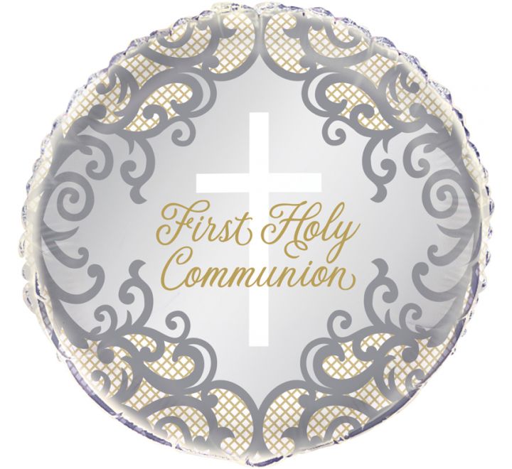 Fancy Gold Cross First Holy Communion Foil Balloon