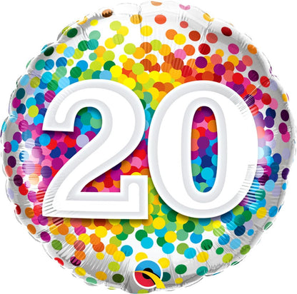 Colourful Confetti Dot Burst 20th