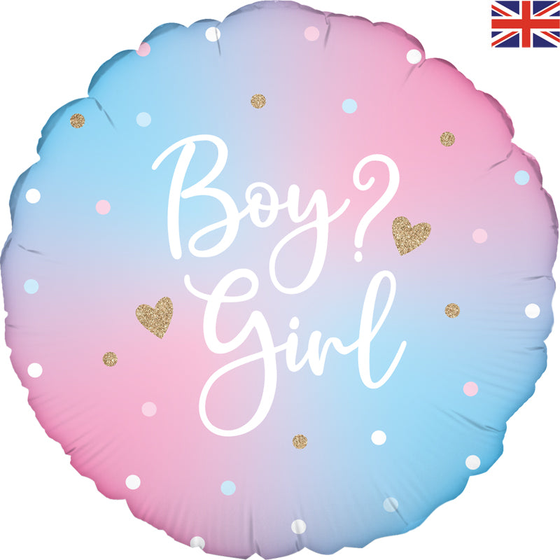Gender Reveal Bright Pastel Holographic 18 Foil Balloon