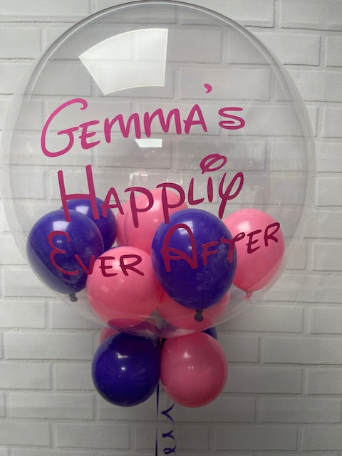 Personalised Hot Pink Bubble Balloon