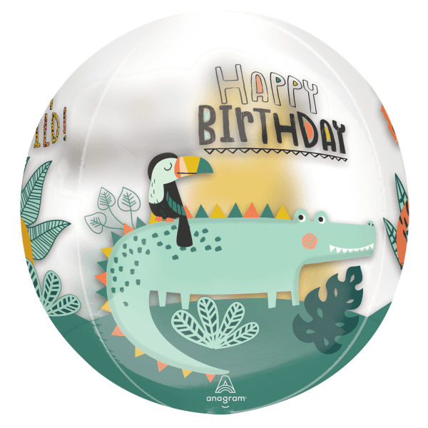 Get Wild Jungle Animals Orbz Helium Birthday Balloon