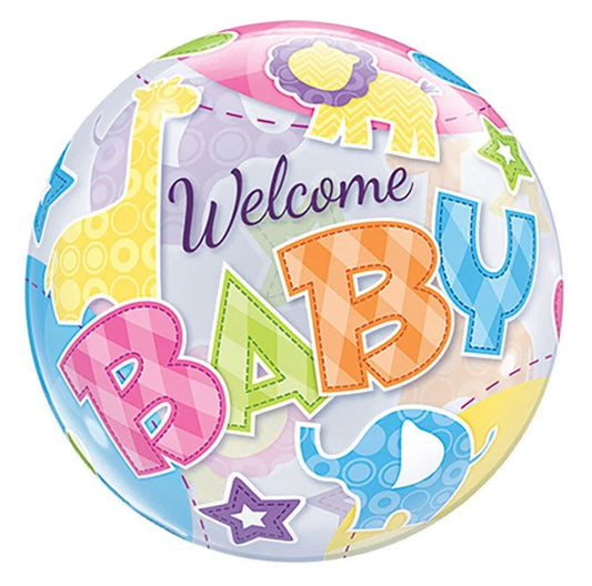 Welcome Baby Animals Bubble Balloon