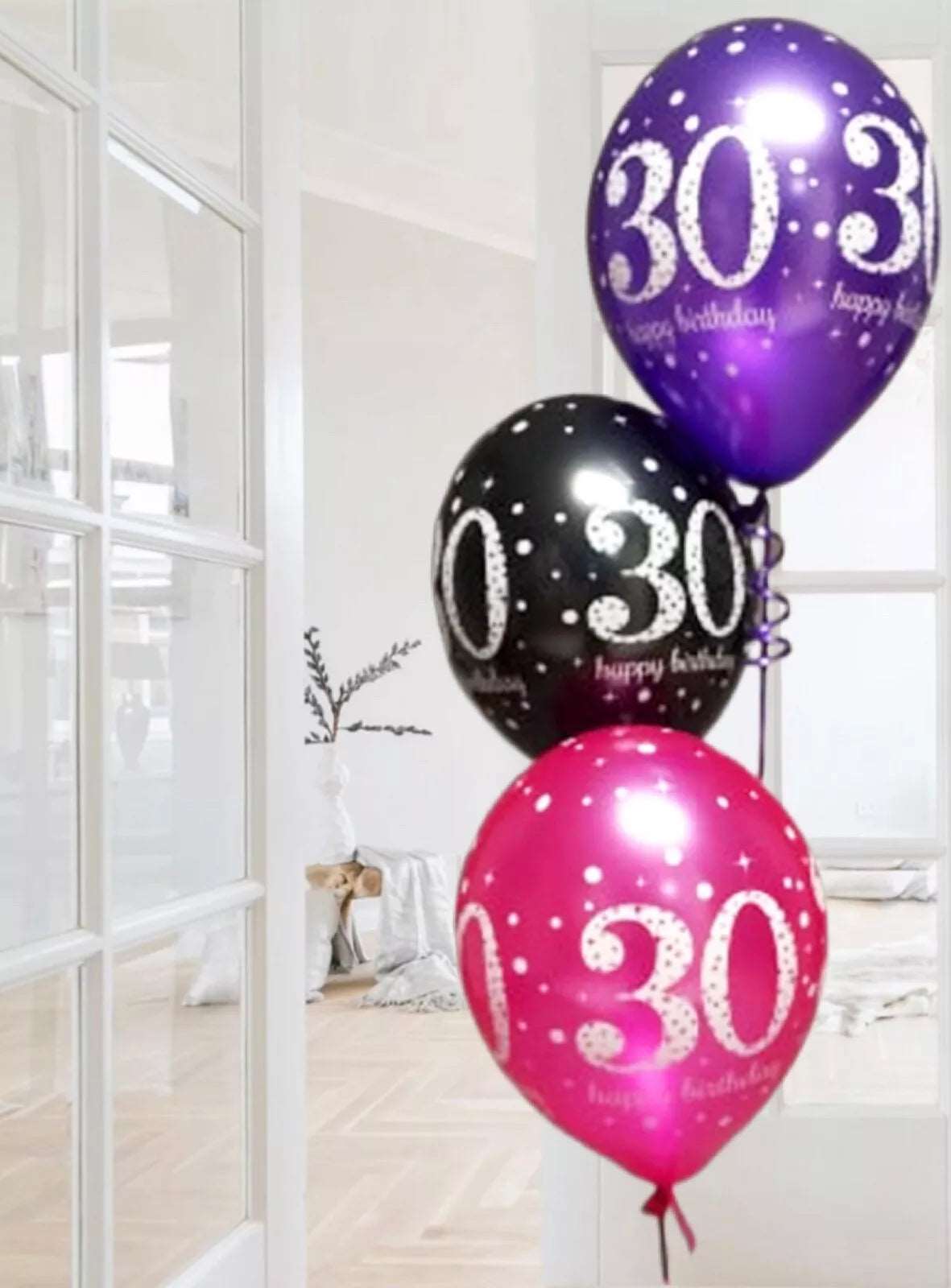 Pink Celebration Age 30th Birthday Latex Balloons