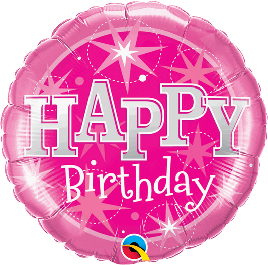 Pink Sparkle Happy Birthday Foil Balloon