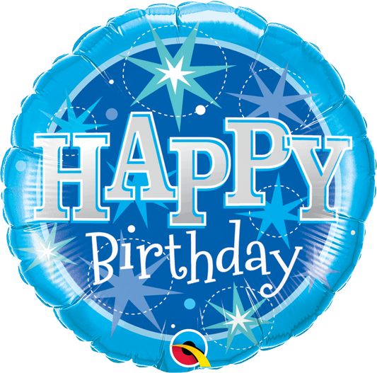 Blue Sparkle Happy Birthday Foil Balloon