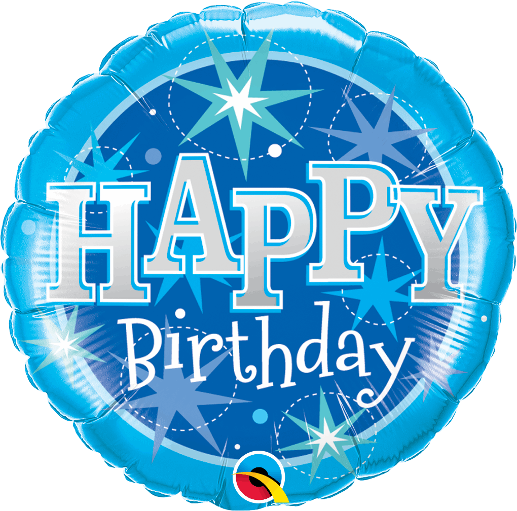 Blue Sparkle Happy Birthday Foil Balloon