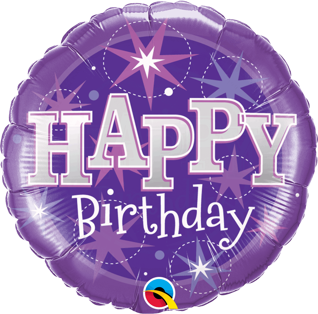Purple Sparkle Happy Birthday Foil Balloon
