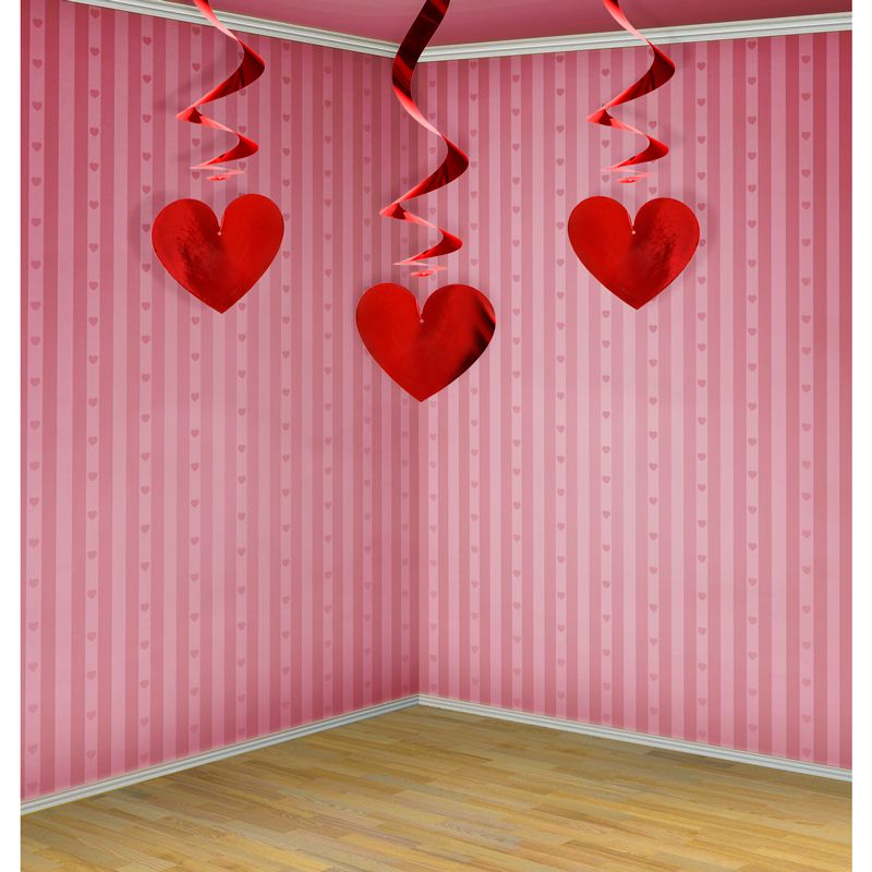 Hanging Heart Whirls With Background