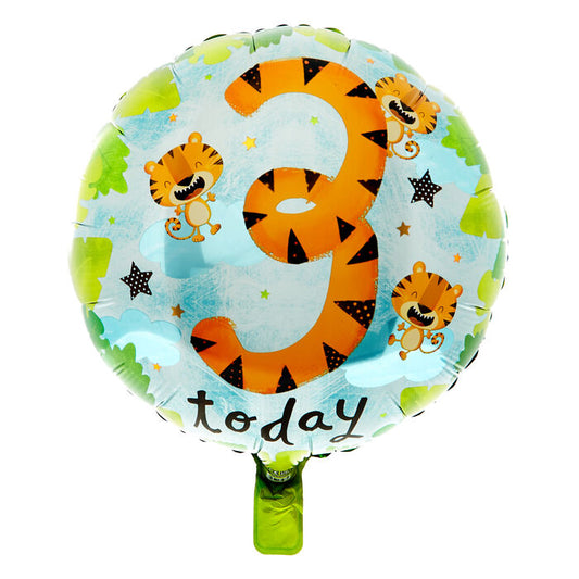 3rd Today Tigers Foil Helium Balloon