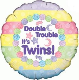 Double Trouble It's Twins Foil Balloon