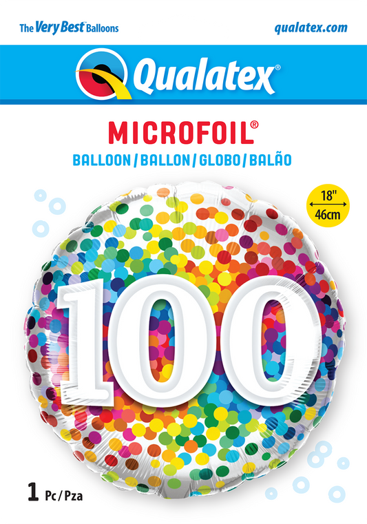 Colourful Confetti Dot Burst 100th