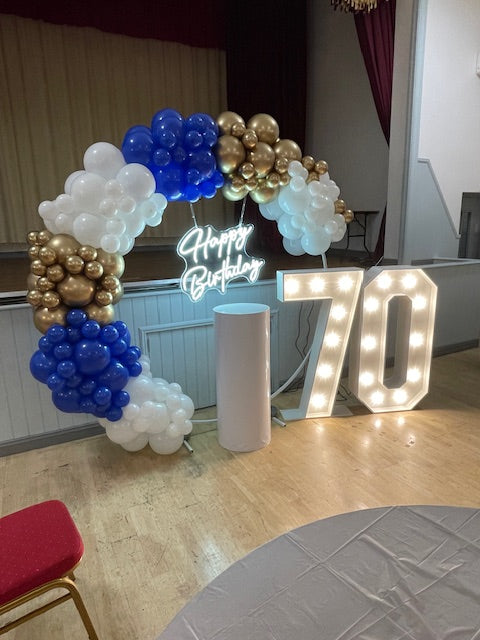 Light up 4 ft wooden numbers to hire