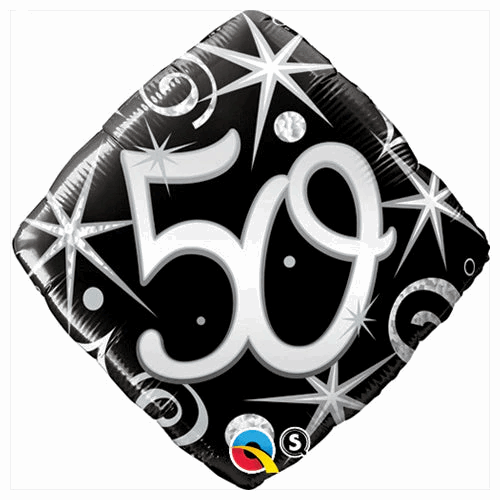 50th Elegant Sparkles And Swirls Foil Balloon