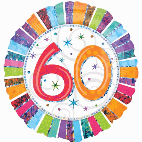 Radiant Multicolour 60th Foil Balloon