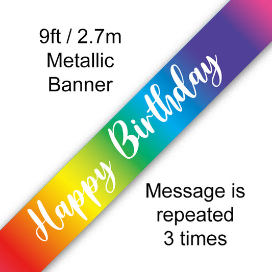 Rainbow Birthday Banners 3.9m