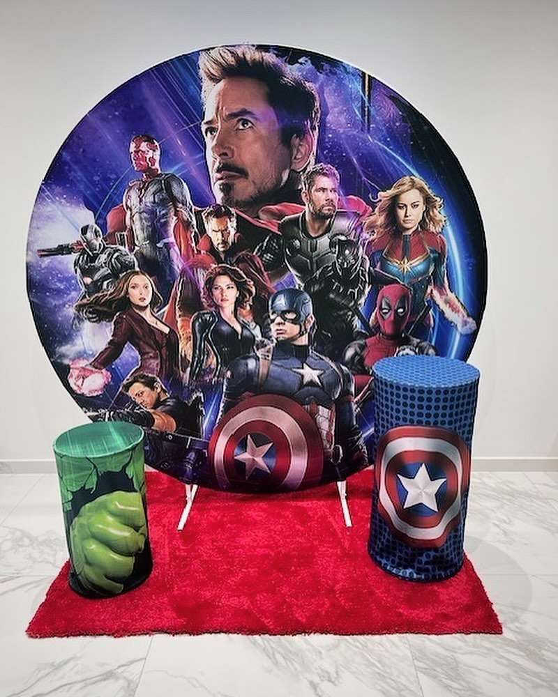 6ft Round Avengers Backdrop Hoop