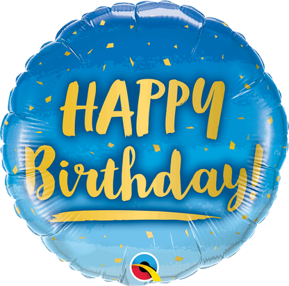 Blue Happy Birthday Foil Balloons