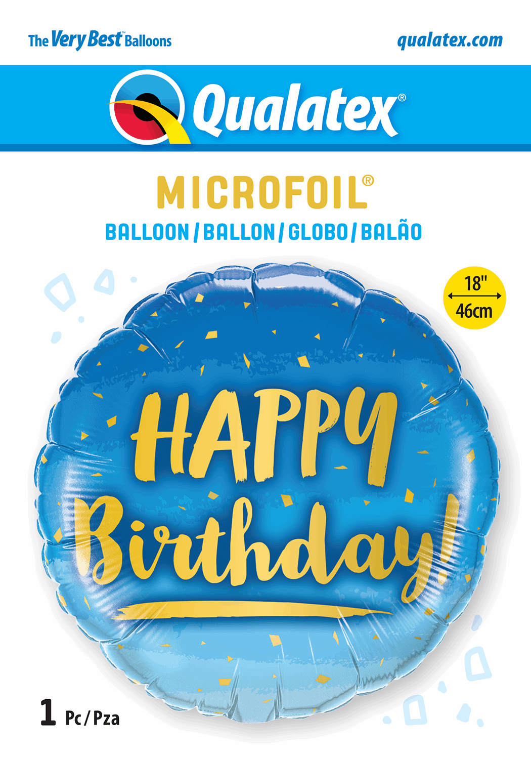 Blue Happy Birthday Foil Balloon Package