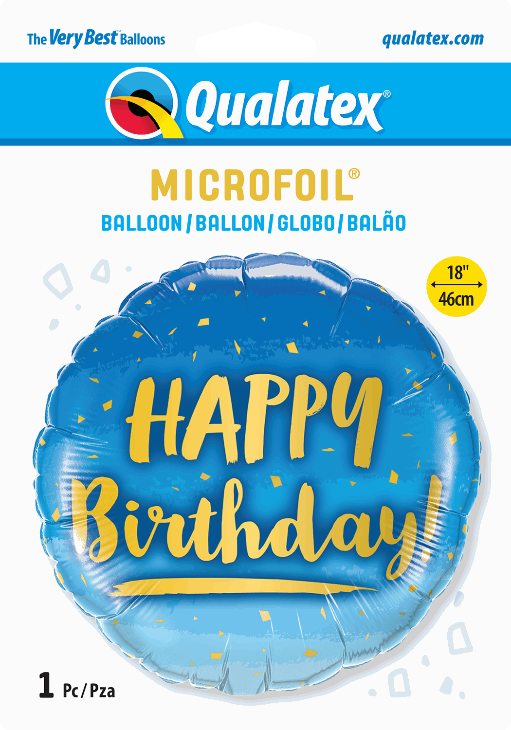 Blue Happy Birthday Foil Balloon Package