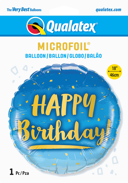 Blue Happy Birthday Foil Balloon Package