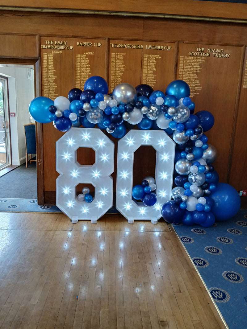 Light up 4 ft wooden numbers to hire