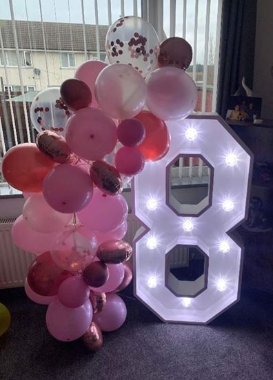 Light up 4 ft wooden numbers to hire