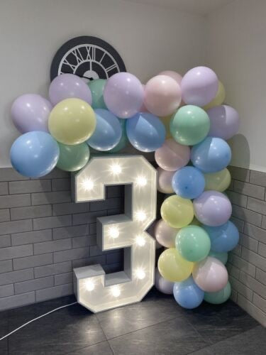 Light up 4 ft wooden numbers to hire