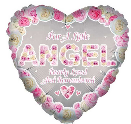 Just For A Little Angel Remembrance Heart Foil Balloon