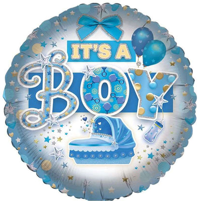 Baby Boy Welcome To The World Baby Boy Foil Balloon Back