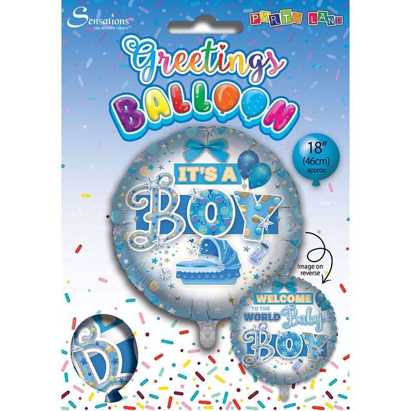 Baby Boy Welcome To The World Baby Boy Foil Balloon Package