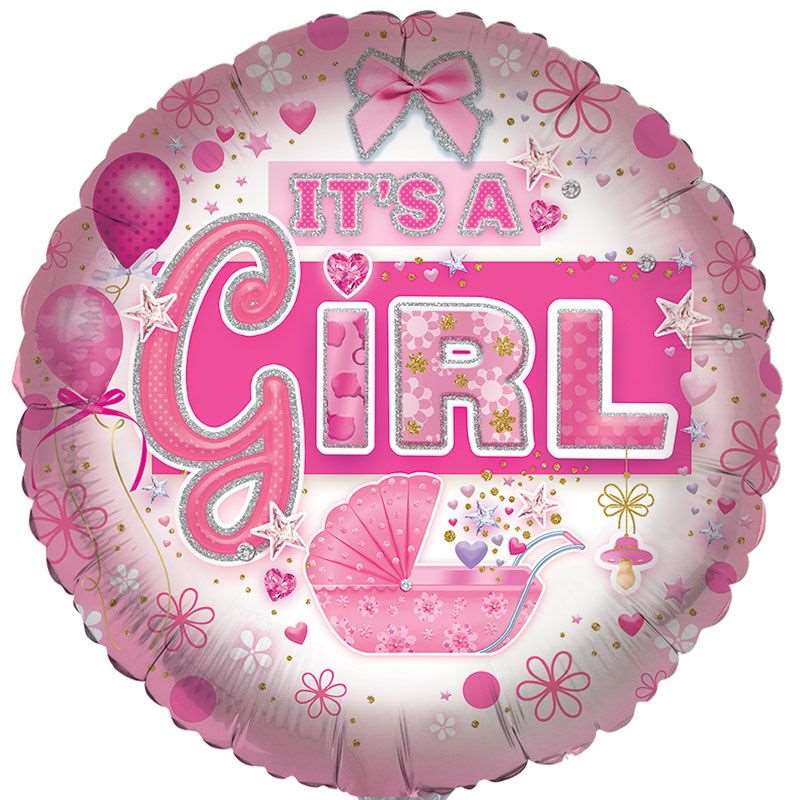 Baby Girl Welcome To The World Baby Girl Foil Balloon Back