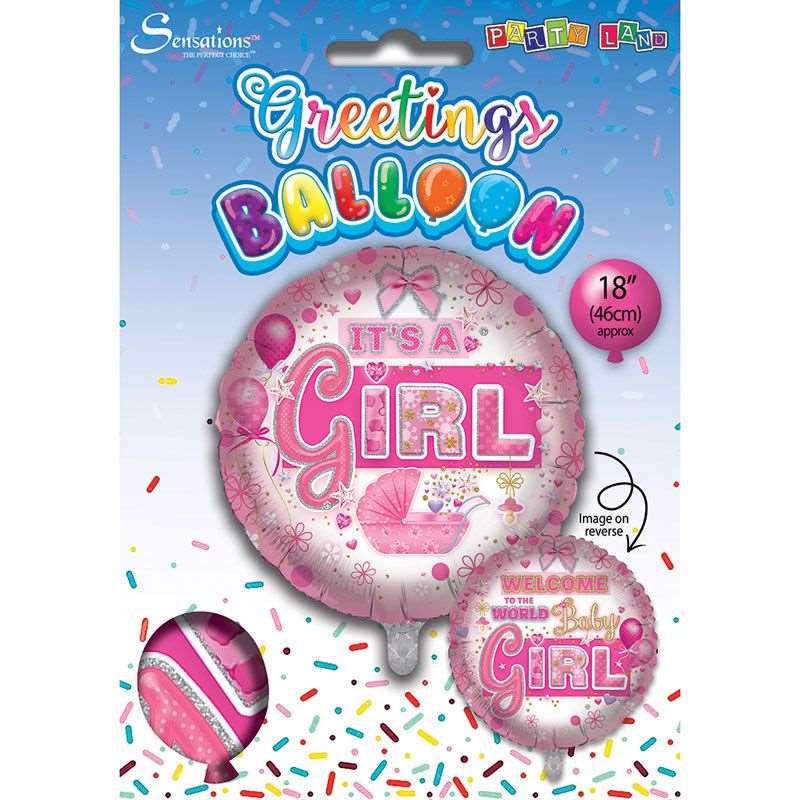 Baby Girl Welcome To The World Baby Girl Foil Balloon Package