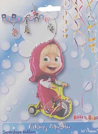 Masha & Bear Biking Shape Foil Balloon