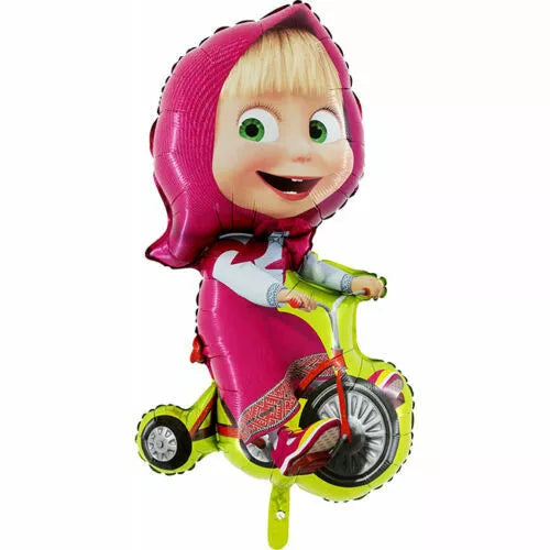 Masha & Bear Biking Shape Foil Balloon