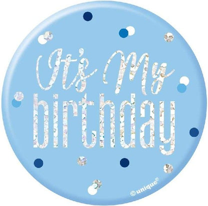 It's My Birthday Blue Sparkling Badge