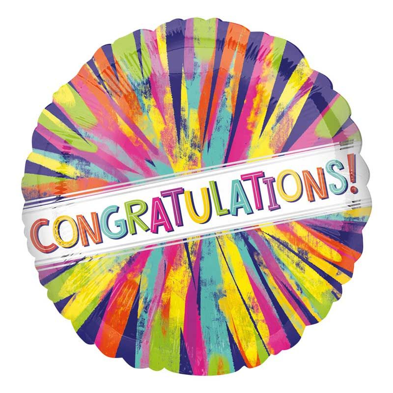 Congratulations Painterly Burst Foil Balloon