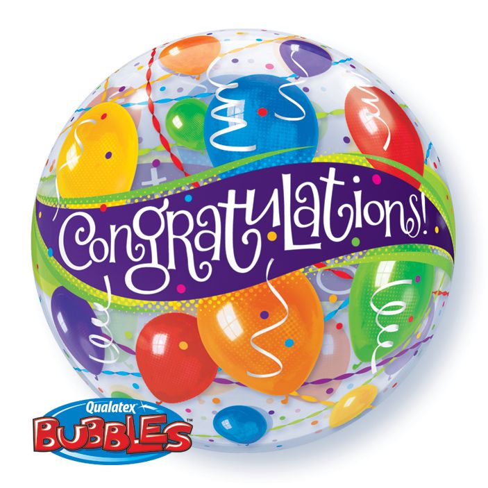 Congratulations Colour Balloon Bubble Balloon