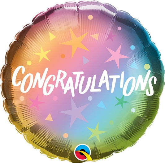 Congratulations Ombre And Star Foil Balloon