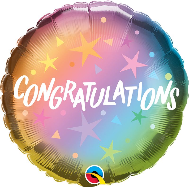 Congratulations Ombre And Star Foil Balloon